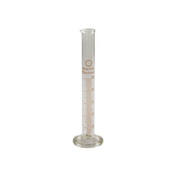 Manufacturer Varies Graduated Cylinder, 10mL, Glass, Clear, PK12 5YHX8