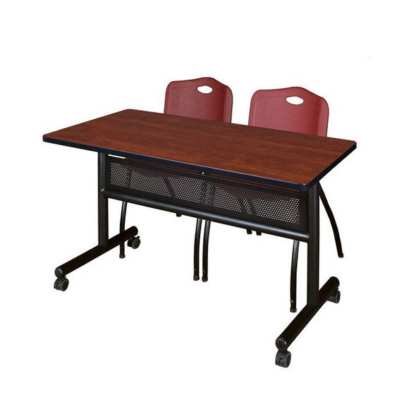 Kobe FlipTop Table,w/2M Stack Chairs,48"x24" MKFTM4824CH47BY