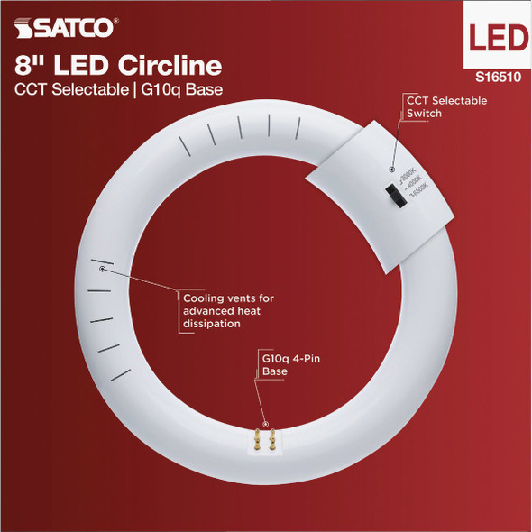 Satco 22W Equivalent 8 In. Circline T9 CCT Selectable LED Tube S16510 541499