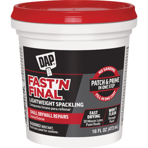 Dap Fast 'N Final 1 Pt. Lightweight Latex Patch & Prime Spackling 7079812141