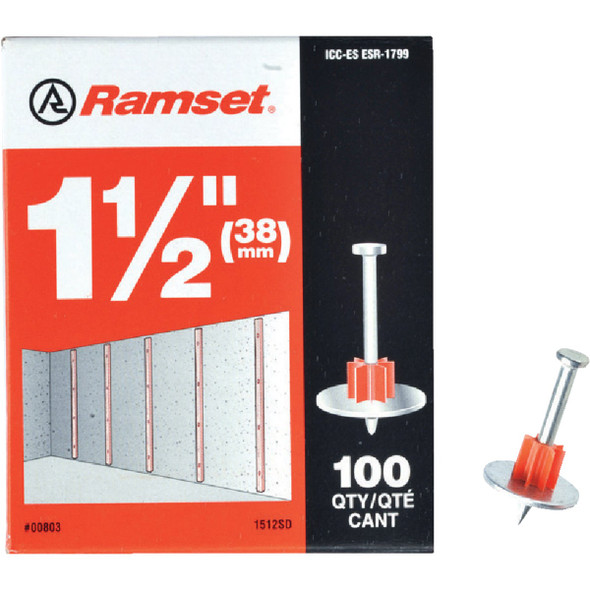 Ramset 1-1/2 In. Fastening Pin with Washer (100-Pack) 00803