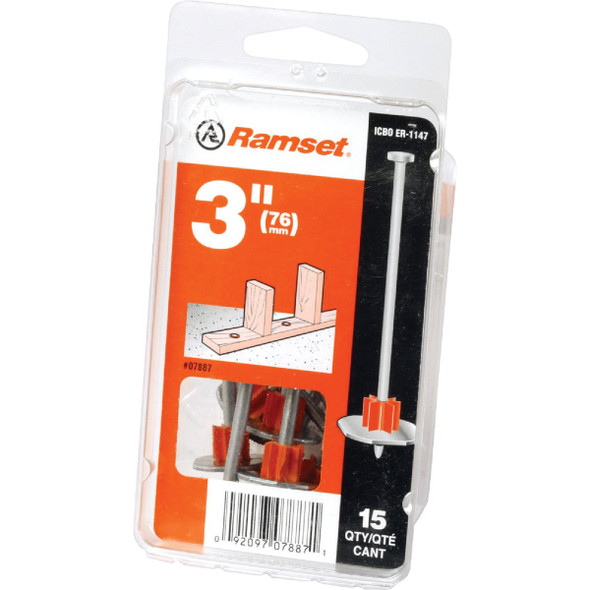 Ramset 3 In. Fastening Pin with Washer (15-Pack) 07887
