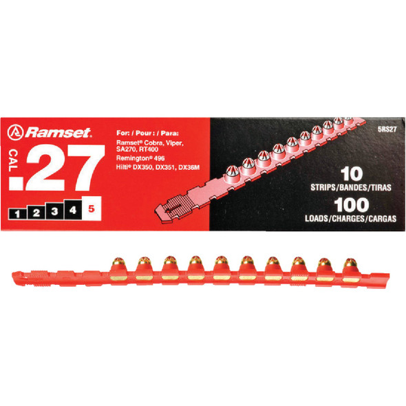 Ramset .27 Caliber Level 5 Red Powder Load (100-Pack) 00682