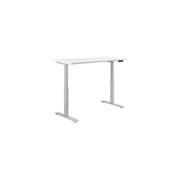 Interion Electric Height Adjustable Desk 48""W x 30""D White W/ Gray Base