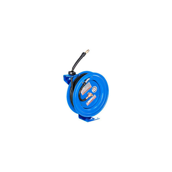 Global Industrial Spring Retractable Steel Hose Reel w/ 3/8"" x 50'L Hose 300 PS