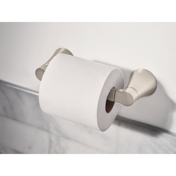 Moen Mikah Wall Mount Pivoting Paper Holder, Spot Resist Brushed Nickel Y0708BN 488731