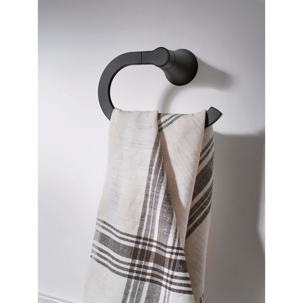 Moen Mikah Matte Black Towel Ring Y0786BL 407138