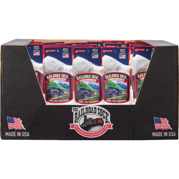 Railroad Sock Merino Wool Steel Toe Boot Crew Sock Assortment (60-Count) 6124T 763027