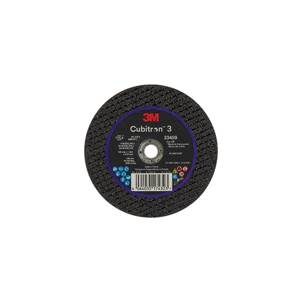 3M™ Cubitron™ 3 Cut-Off Wheel, 4in x 0.04in x 3/8in, 5/Box 33459