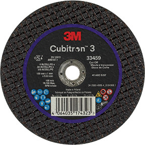 3M™ Cubitron™ 3 Cut-Off Wheel, 4in x 0.04in x 3/8in, 5/Box 33459