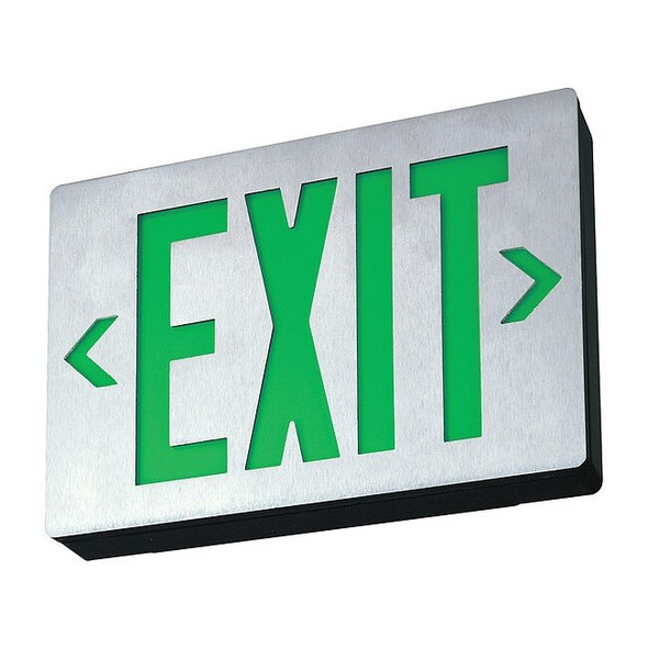 Exit Sign, Black, 1 Face(s), LED, Universal Mount, Nickel Cadmium