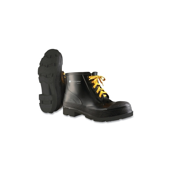 Monarch Steel Toe Ankle Boots, Lace-Up, Men's 7, Polyester/PVC, Black