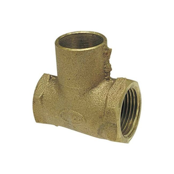 Nibco Tee,Bronze,FNPT3/4",FNPT1/2",Cup3/4" 710-3RR-LF 3/4X1/2X3/4