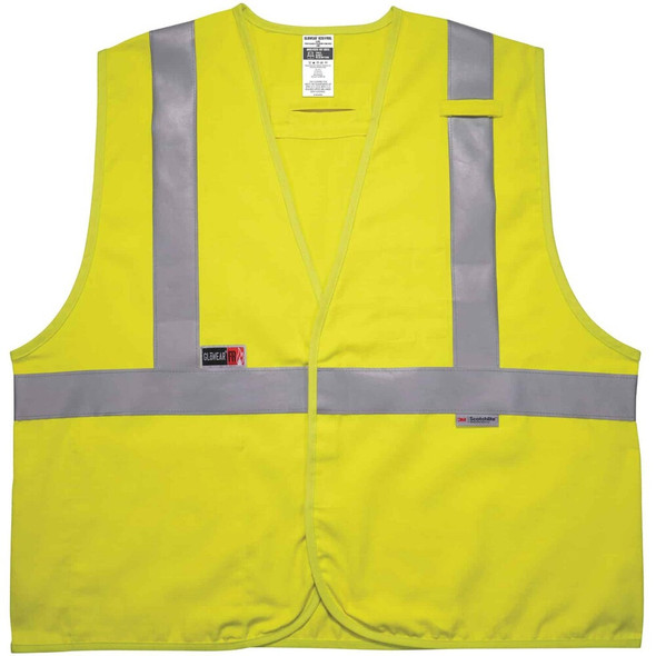 Ergodyne Lime S-M Hi-Vis FR Safety Vest - Class 2, Dual Compliant 8261FRHL