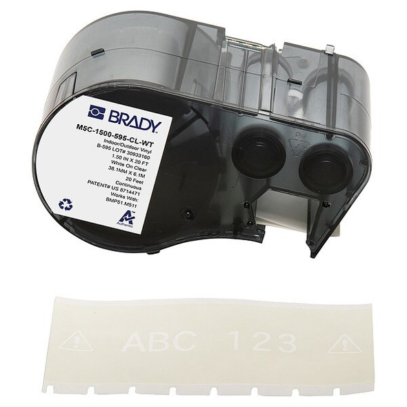 Brady Label/RibbonCartridge,Clear,1-1/2inW M5C-1500-595-CL-WT