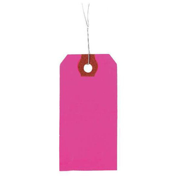 3-1/8" x 6-1/4" Fluorescent Pink Paper Wire Tag, Pk1000