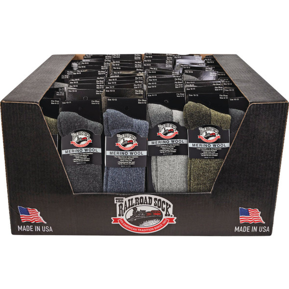 Railroad Sock Merino Wool Crew Sock Assortment (96-Count) 2965T 749791