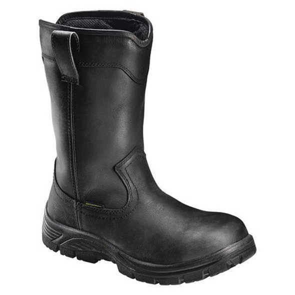 Men's Wellington Boot, 12, Composite Toe, 10 in H, Black, A7847