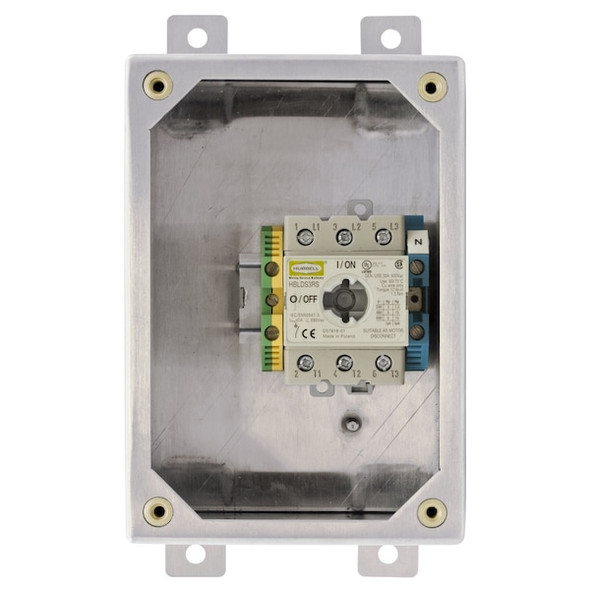 Hubbell Wiring Device-Kellems EnclosedDisconSw,NoFuse,30A,304StainStl HBLDS3SS