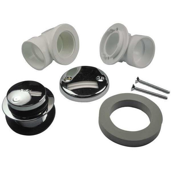 Ab&a Bath Waste & Overflow, PVC with Touch Toe Stopper 60353