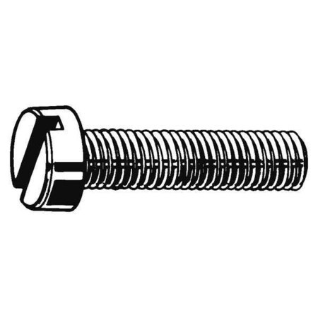 M5-0.80 x 12 mm Slotted Cheese Machine Screw, Plain 18-8 Stainless Steel, 100 PK