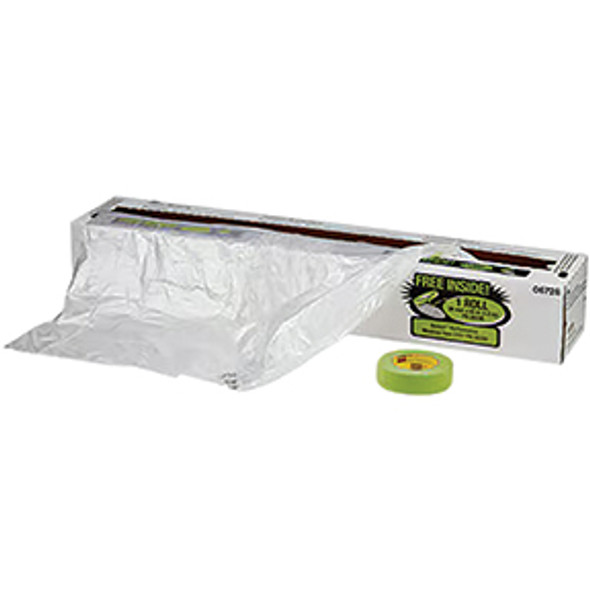 3M Premium Plastic Sheeting with 233+ Masking Tape (36 mm), 06728, 16 ft x 400 ft 6728