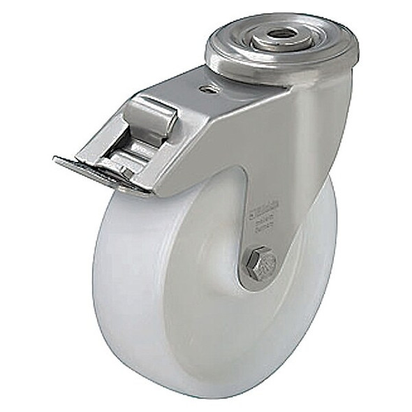 Kingpin Swivel Caster,Nylon,3-1/8 in,330 lb,Wht