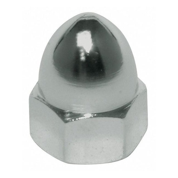 High Crown Cap Nut, 1/2"-13, Steel, Plain, 1-1/32 in H, 3 PK