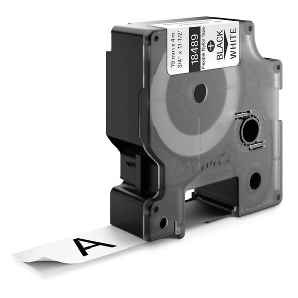 Dymo Label Tape Cartridge, Black-White, Labels-Roll: Continuous 1734523