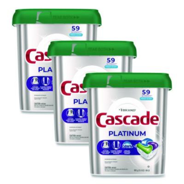 Cascade® ActionPacs, Fresh Scent, 31.8 oz, 59 Pacs/Tub, 3 Tubs/Carton 80797181