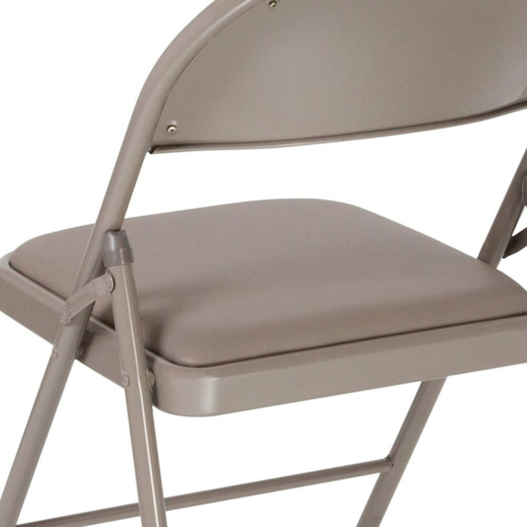 HERCULES Series Double Braced Gray Vinyl Folding Chair,PK2  2-HA-F003D-GY-GG