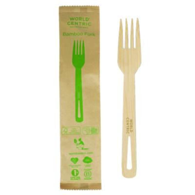 World Centric® Bamboo Cutlery, Fork, Paper, Natural, 750/Carton FOBBI