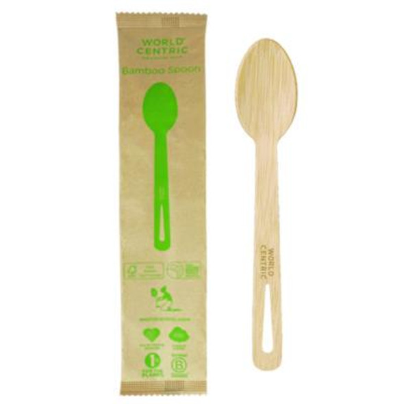 World Centric® Bamboo Cutlery, Spoon, Paper, Natural, 750/Carton SPBBI