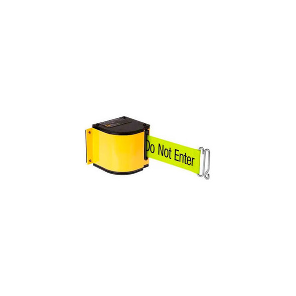 Lavi Industries Warehouse Retractable Belt Barrier Yellow Case W/18' Neon Yellow