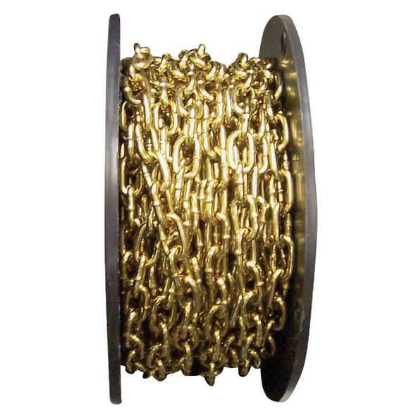 Campbell #3 50 Ft. Brass Finished Low-Carbon Steel Coil Chain 0723367