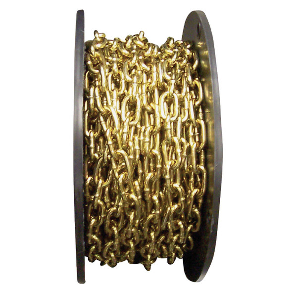 Campbell #3 50 Ft. Brass Finished Low-Carbon Steel Coil Chain 0723367
