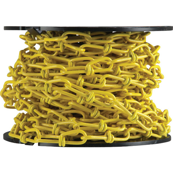 Campbell 3/16 In. 100 Ft. Yellow Poly-Coated Low-Carbon Steel Coil Chain Campbell 3/16 In. 100 Ft. Yellow Poly-Coated Low-Carbon Steel Coil Chain
