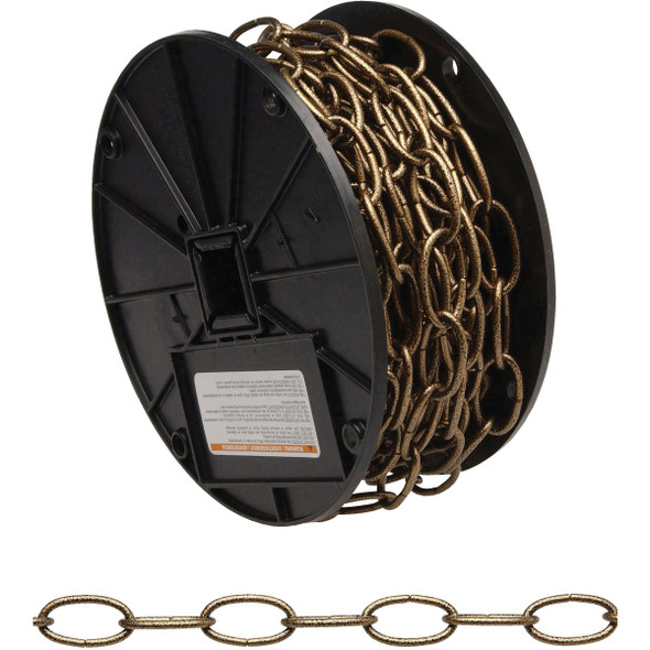 Campbell #10 40 Ft. Antique Brass Finished Metal Craft Chain T0722003N