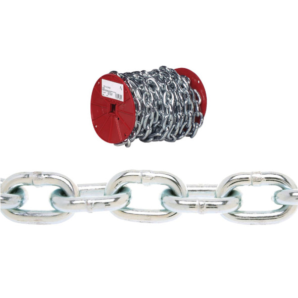 Campbell 3/16 In. 100 Ft. Zinc-Plated Low-Carbon Steel Coil Chain 0725027 Campbell 3/16 In. 100 Ft. Zinc-Plated Low-Carbon Steel Coil Chain 0725027