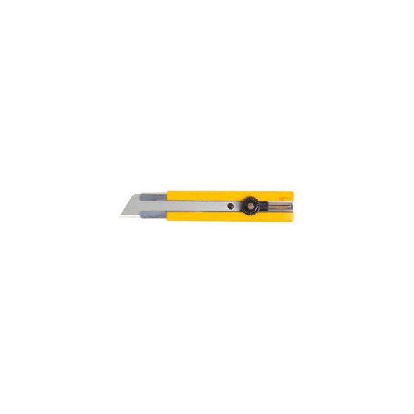 OLFA H-1 Rubber Inset Grip Ratchet-Lock Utility Knife - Yellow