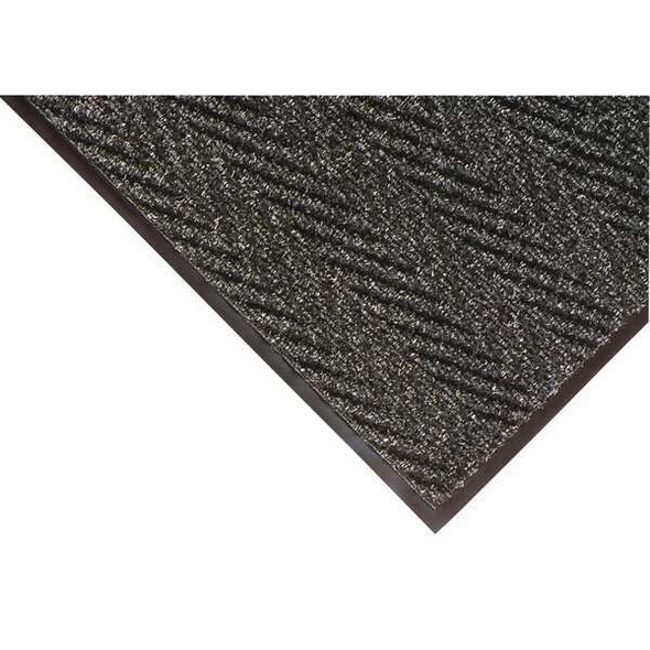 Entrance Mat, Polypropylene, 3/8 in Thick, Charcoal, 4 ft W x 10 ft L