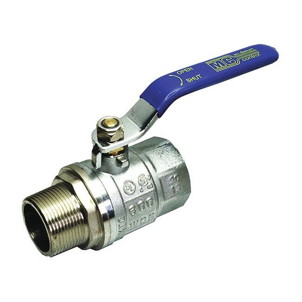 1-1/2" FNPT x MNPT Chrome Brass Ball Valve Inline