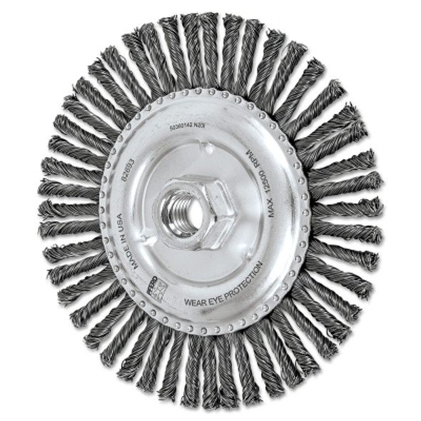 COMBITWIST® Stringer Wheel, 6 in D x 3/16 in W, Carbon Steel Wire, 48 Knots