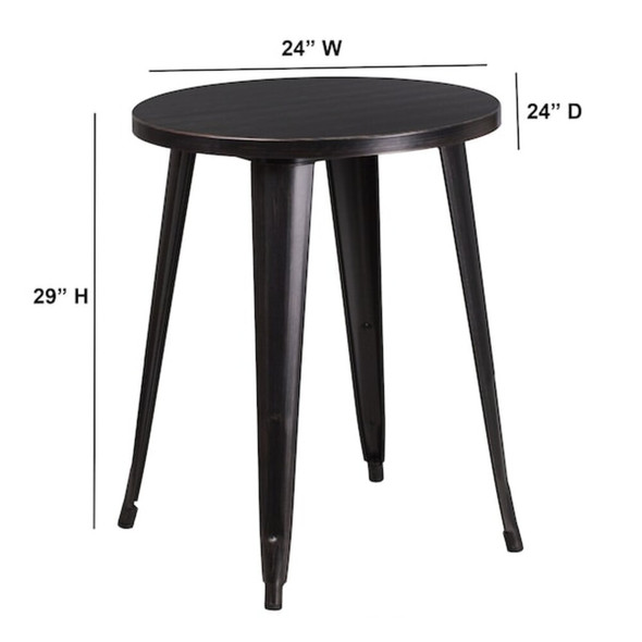 Flash Furniture Round 24" W, 24" L, 29" H, Metal Top, Gold CH-51080-29-BQ-GG