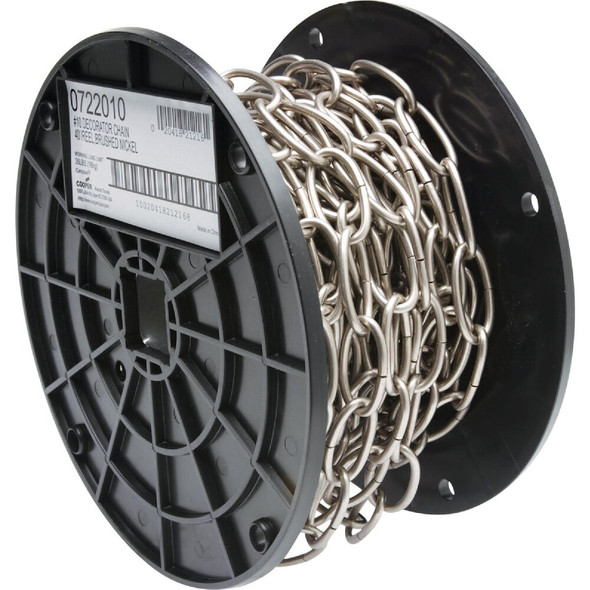 Campbell #10 40 Ft. Brushed Nickel Finished Metal Craft Chain 0722010 769006