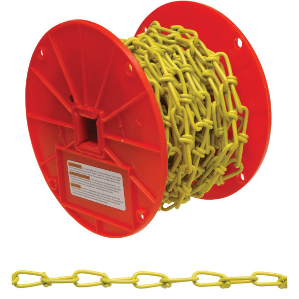 Campbell #2/0 50 Ft. Yellow Poly-Coated Low-Carbon Steel Coil Chain PD0722087N