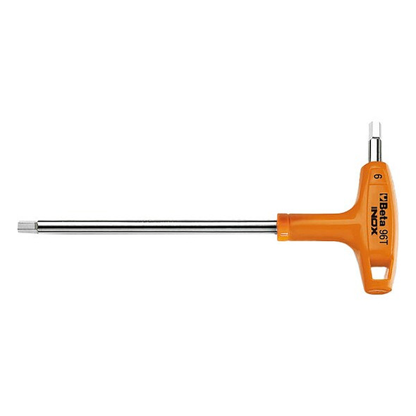 Metric Plain Hex Key Hex Key, 6 mm Tip Size, 8 1/2 in Long, 3 3/4 in Short