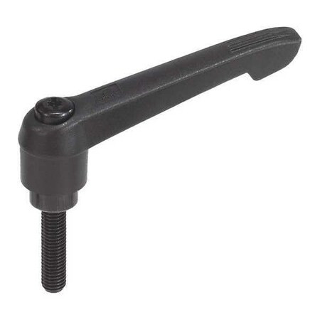 Adjustable Handle, Size: 4, M10X80, Plastic, Black RAL 7021, Comp: Steel