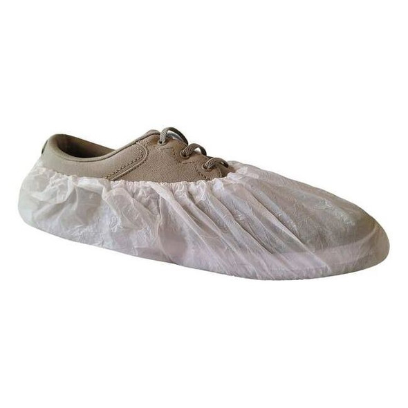 Disposable Shoe Covers, CPE, White, Slip Resistant Sole: No ,XL