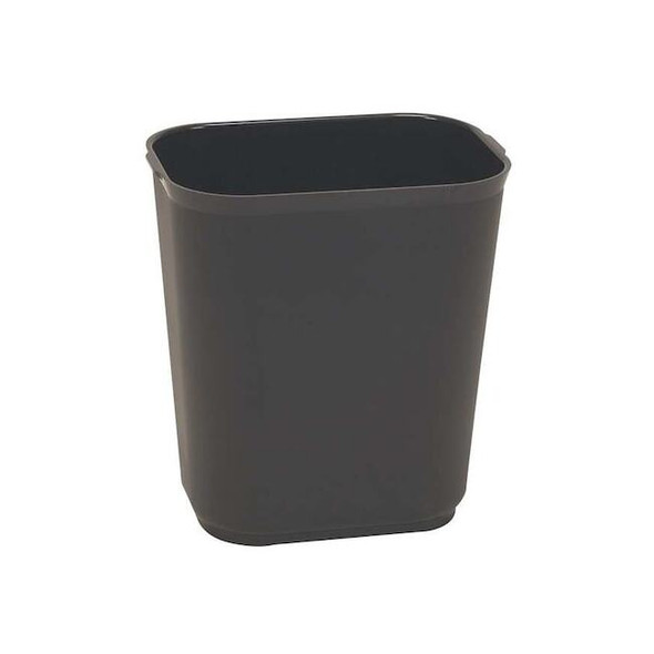 3 1/2 gal Rectangular Indoor Plastic Can, Black, Fiberglass